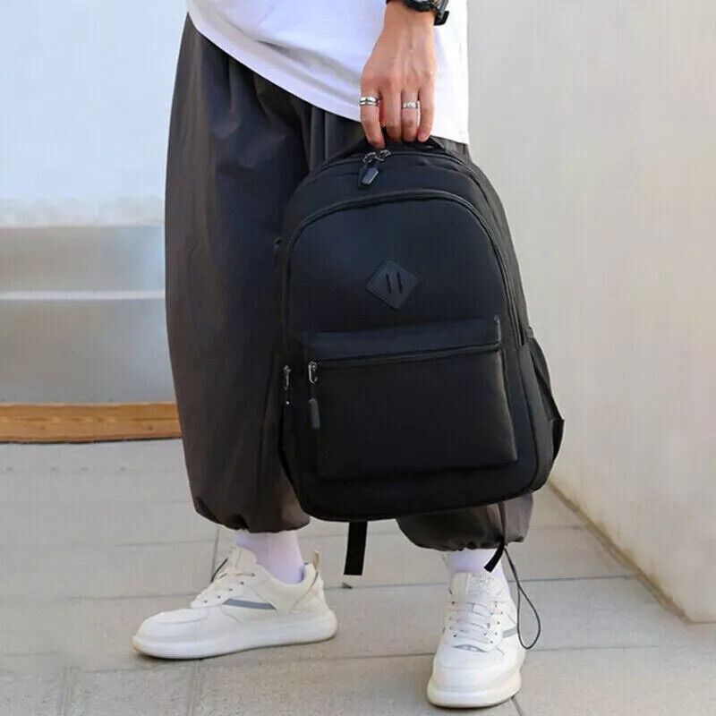 Large Waterproof Laptop Backpack with USB Port, Black