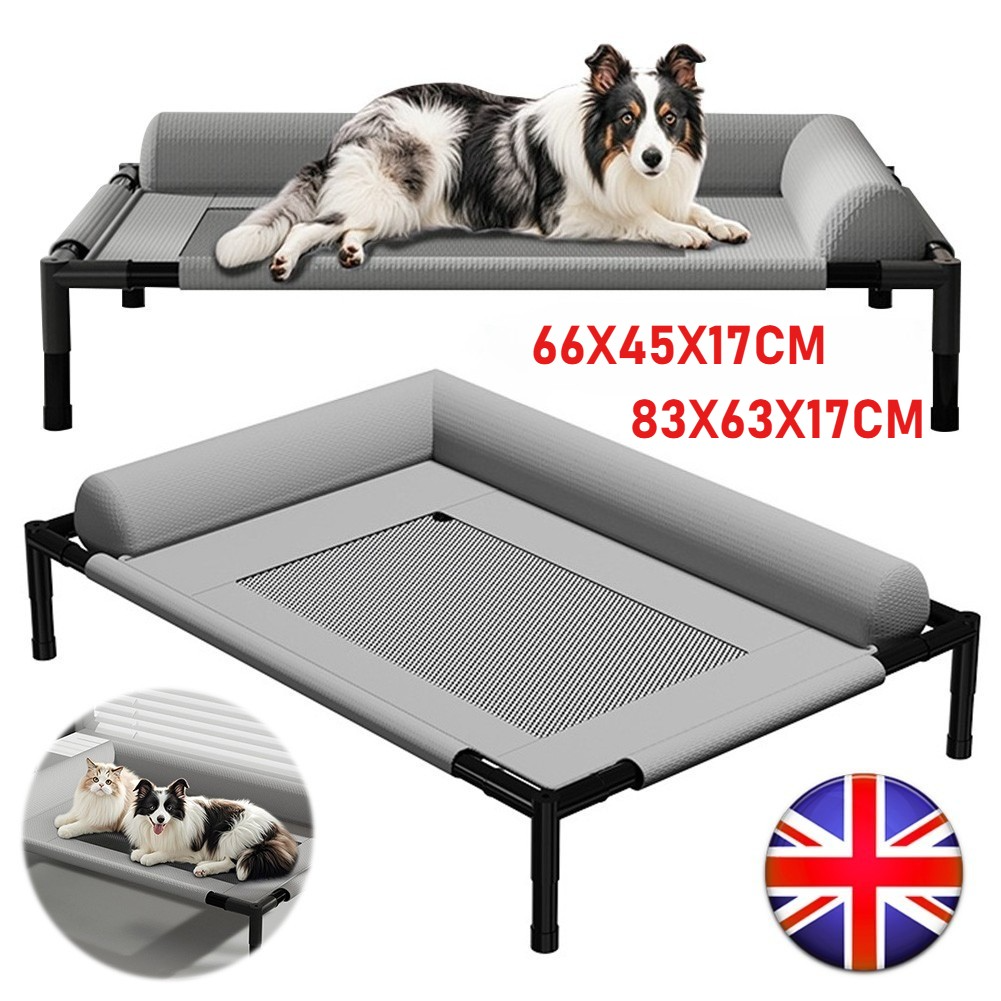 Elevated Mesh Cooling Dog Bed with Removable Bolsters