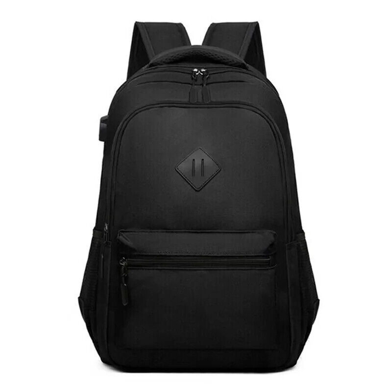 Large Waterproof Laptop Backpack with USB Port, Black