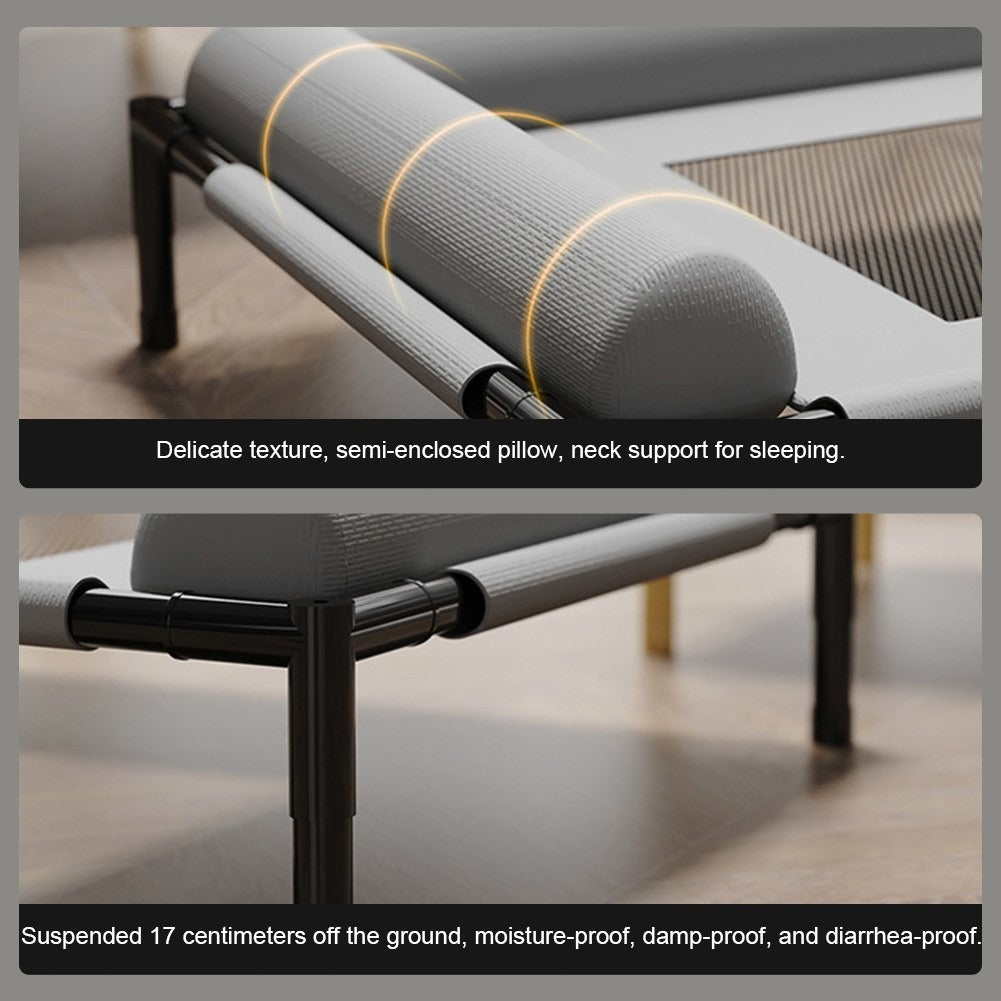 Elevated Mesh Cooling Dog Bed with Removable Bolsters