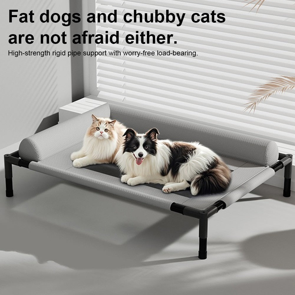 Elevated Mesh Cooling Dog Bed with Removable Bolsters