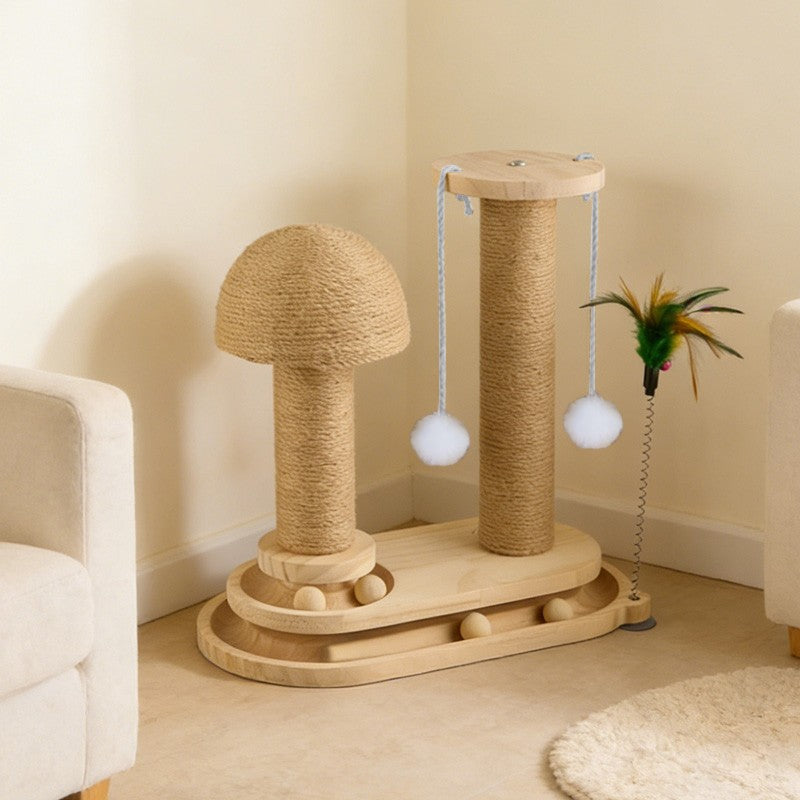 Large Cat Tree Scratching Post with Climbing Tower and Play Toys