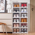 6 Tier Plastic Shoe Storage Box, Stackable and Foldable Trainer Organi