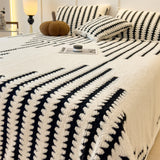 Textured Jacquard Throw Blanket, Thick Warm Plush Fleece