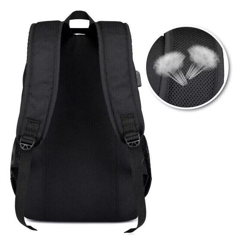 Large Waterproof Laptop Backpack with USB Port, Black